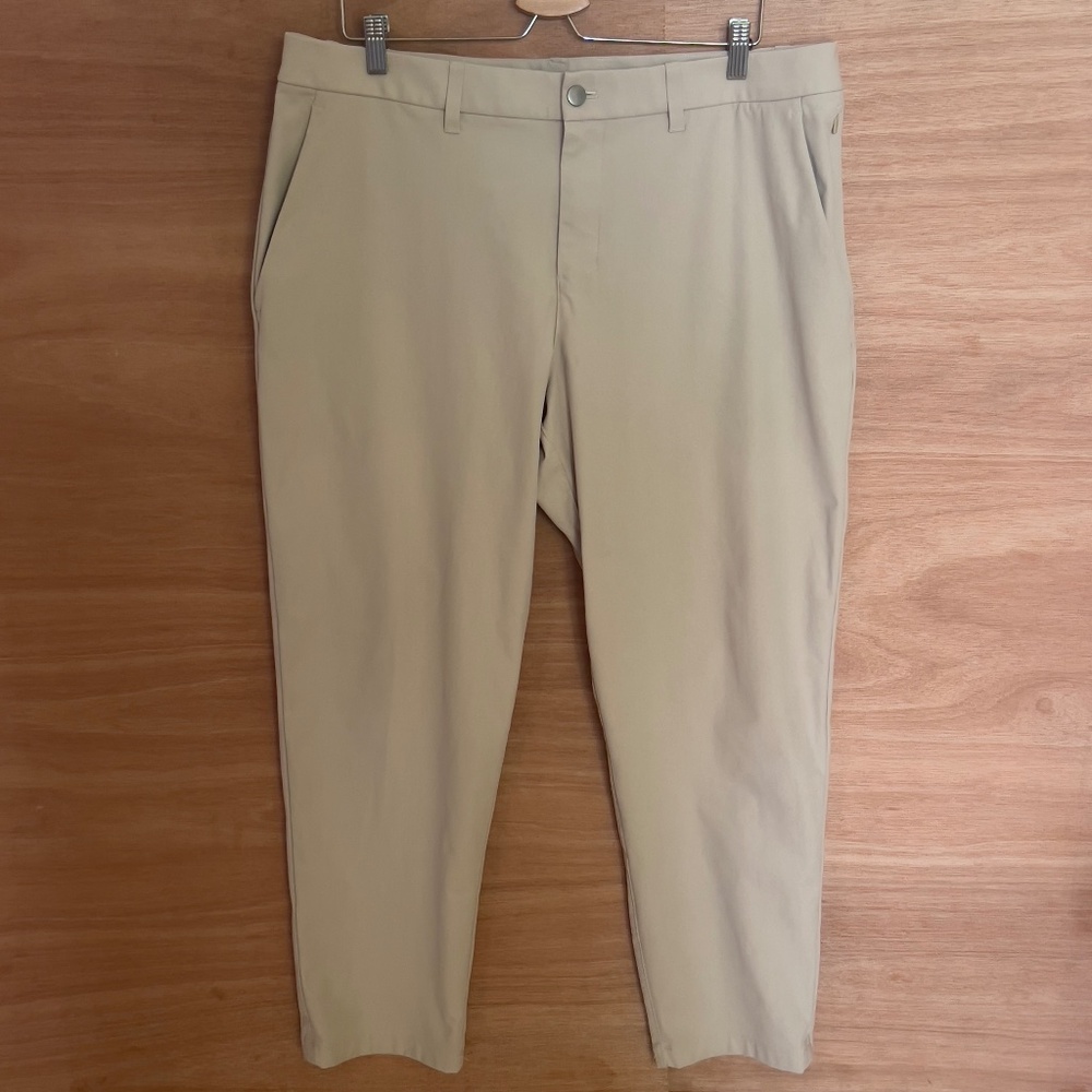 Lululemon ABC Classic-Fit Trouser men's 38x30 beige casual Warpstreme reflectors